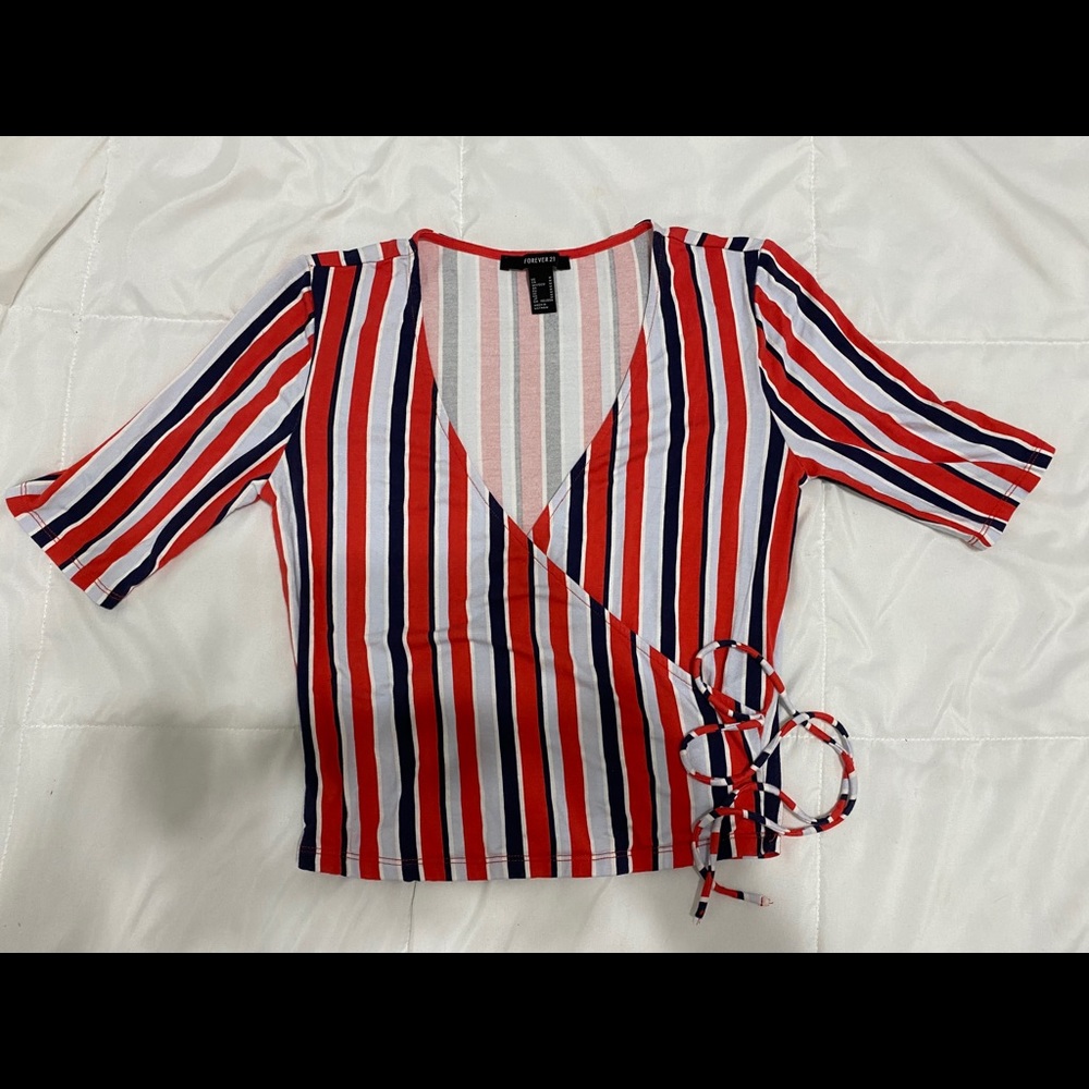Forever 21 Red White and Navy Top